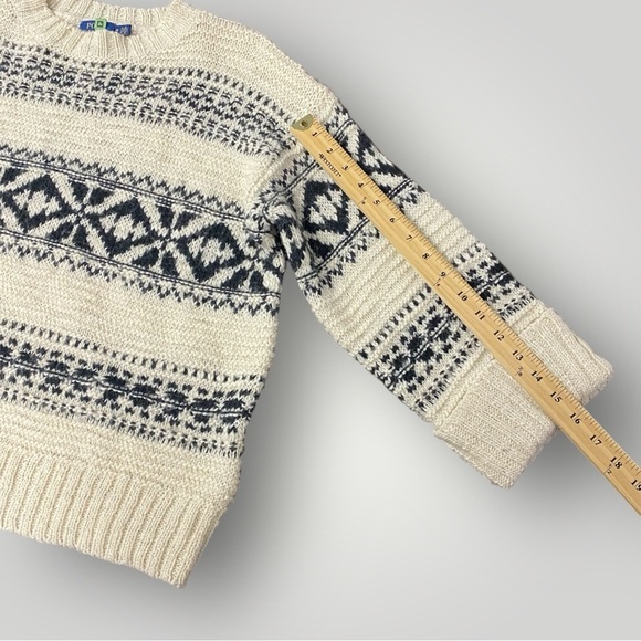 POLO Ralph Lauren  Pattern Sweater Black/Cream Nordic Fair Isle Sz M - Picture 7 of 10
